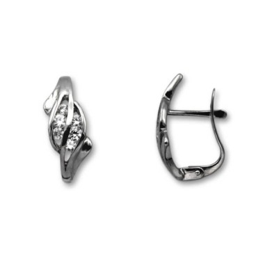 Pendientes de oro blanco con circonitas