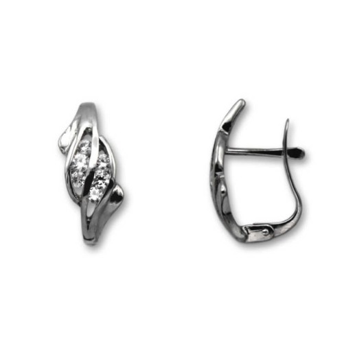 Pendientes de oro blanco con circonitas
