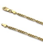 Cadena de oro barbada intercalada 3x1