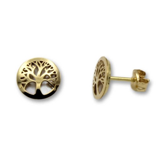 Pendiente de oro arbol de la vida