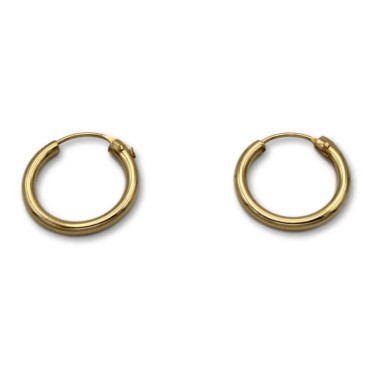 Pendiente aro redondo 13 mm de oro