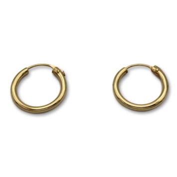 Pendiente aro redondo 13 mm de oro