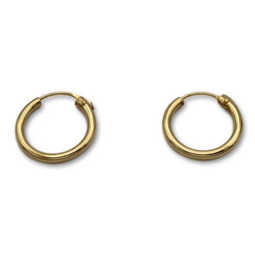 Pendiente aro redondo 13 mm de oro