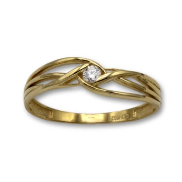 Solitario de oro entramado