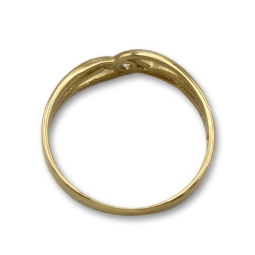 Solitario de oro entramado