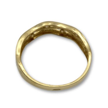 Sortija de oro bicolor ondas