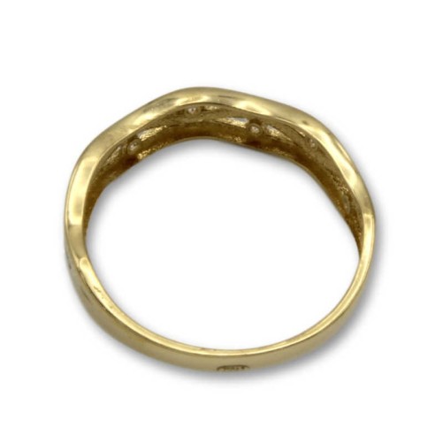 Sortija de oro bicolor ondas