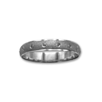 Alianza de oro blanco en 4mm media caña y circulo