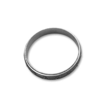 Alianza de oro blanco 18K en 4mm media caña y circulo