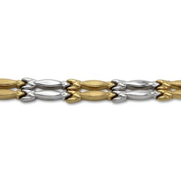 Pulsera de oro bicolor tramo doble
