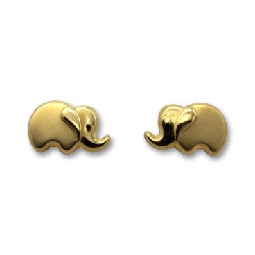 Pendiente de oro elefante matizado