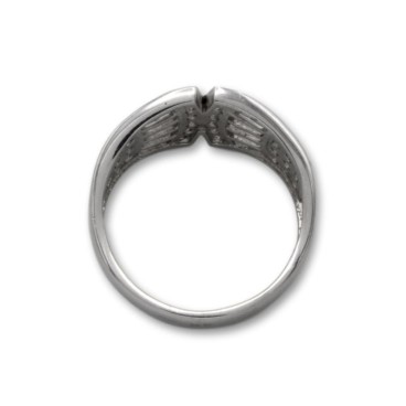 Sortija oro blanco con forma de abanico