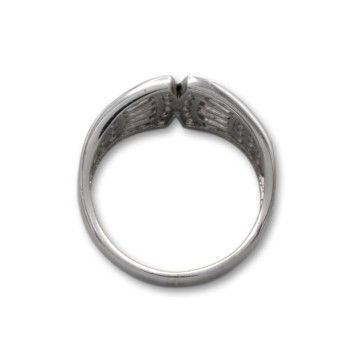 Sortija oro blanco con forma de abanico