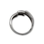 Sortija de oro blanco diseño de zigzag