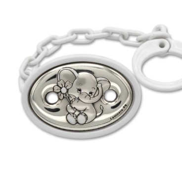 Pinza para chupete de elefante blanco