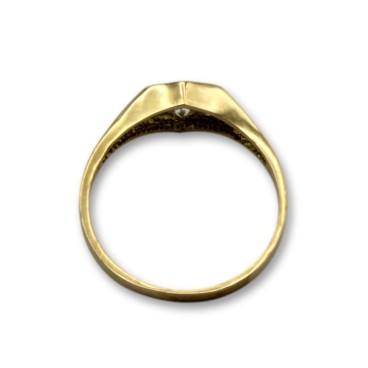 Solitario de oro para mujer con circonita en rombo