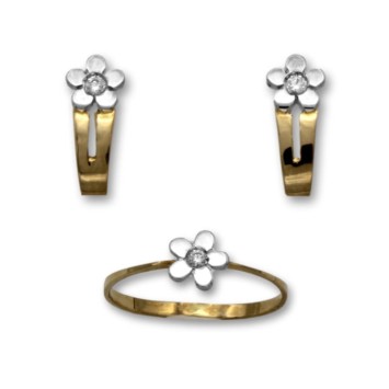 Juego de comunion flor bicolor