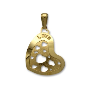Colgante de oro corazon LOVE
