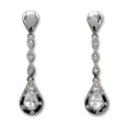 Pendiente largo oro blanco circonitas lagrima con filo Pendiente largo oro blanco circonitas lagrima con filo
