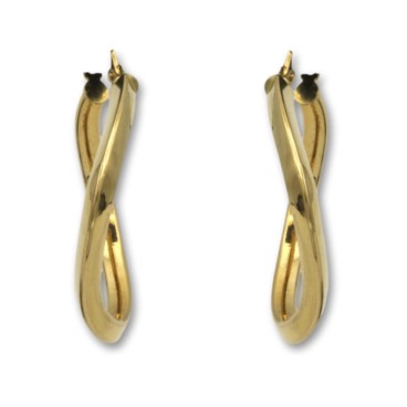 Pendiente de oro aro con forma cuadrada diseño