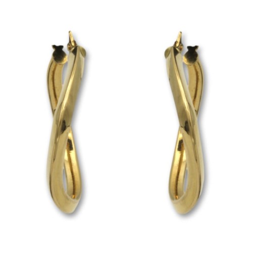 Pendiente de oro aro con forma cuadrada diseño