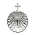 Concha para bautismo en plata de ley con cruz