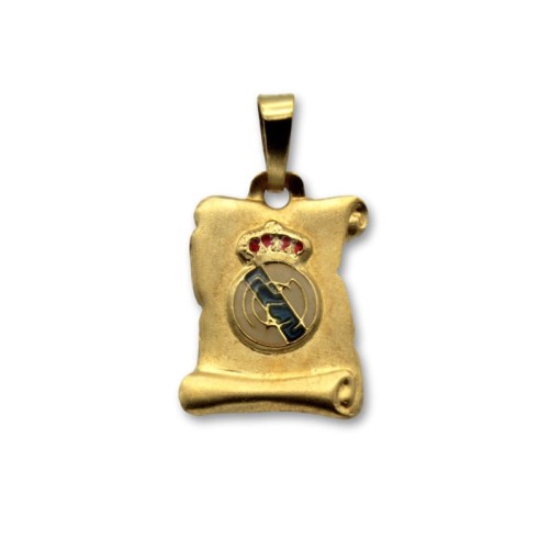 Colgante de oro del Real Madrid en pergamino