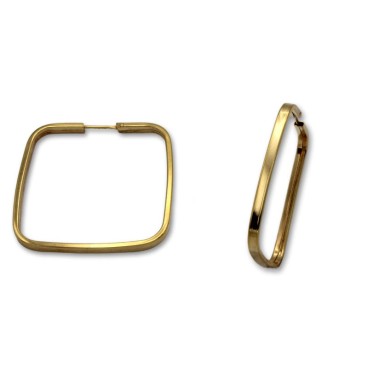 Pendiente de oro aro cuadrados 28mm x 2mm