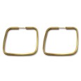 Pendiente de oro aro cuadrados 28mm x 2mm Pendiente de oro aro cuadrados 28mm x 2mm
