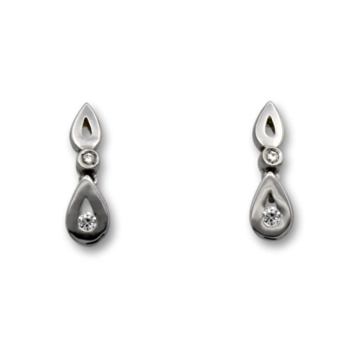 Pendiente de oro blanco con diamantes