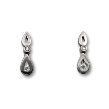 Pendiente de oro blanco con diamantes