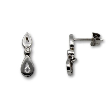 Pendiente de oro blanco con diamantes