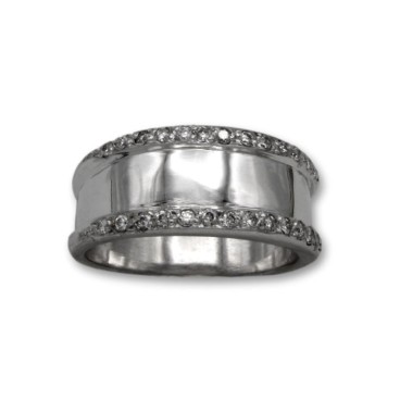 Sortija de blanco oro y diamantes