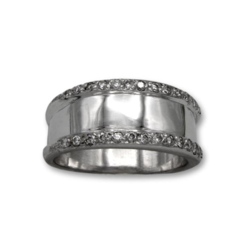 Sortija de blanco oro y diamantes