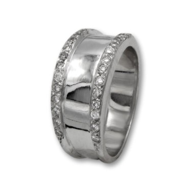 Sortija de blanco oro y diamantes