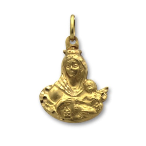 Medalla de oro de la silueta de la virgen del Carmen