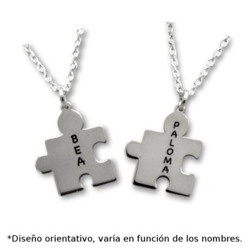 Colgante de plata piezas de puzzle