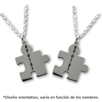 Colgante de plata piezas de puzzle