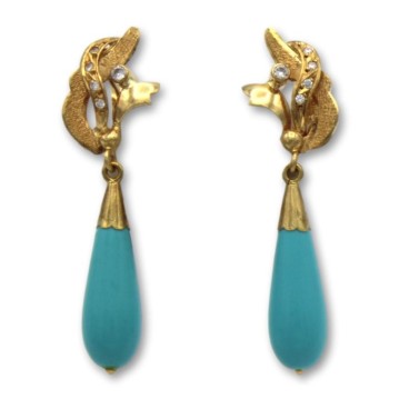 Pendiente de oro con turquesa