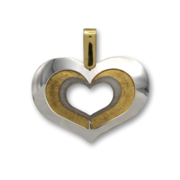 Colgante de oro bicolor corazon