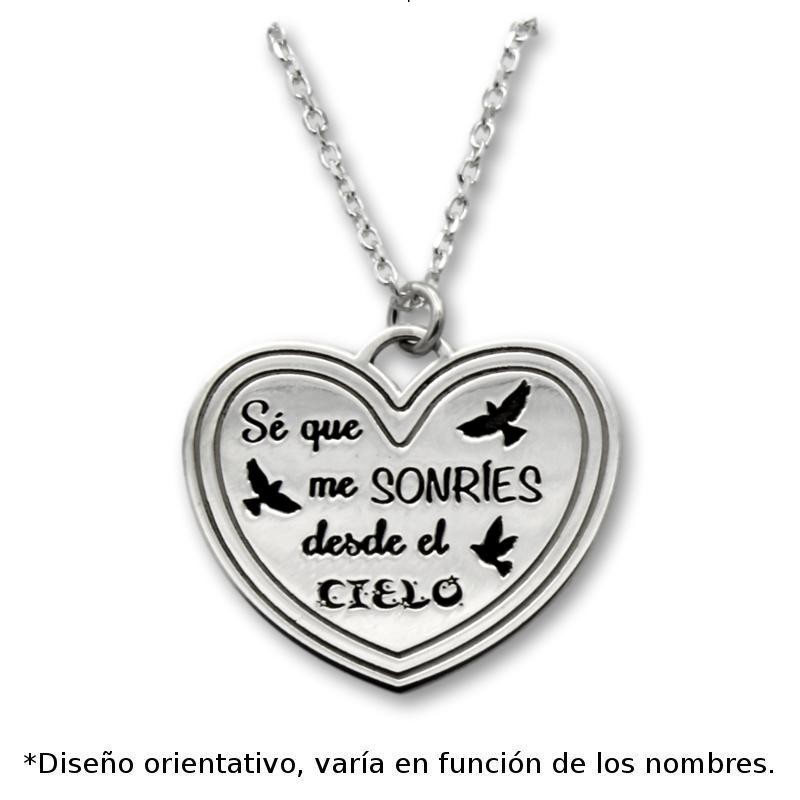 Colgante de plata personalizado con frase de corazon Colgante de plata personalizado con frase de corazon