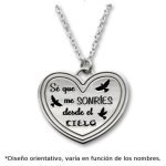 Colgante de plata personalizado con frase de corazon