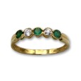Sortija de oro con esmeraldas y circonitas