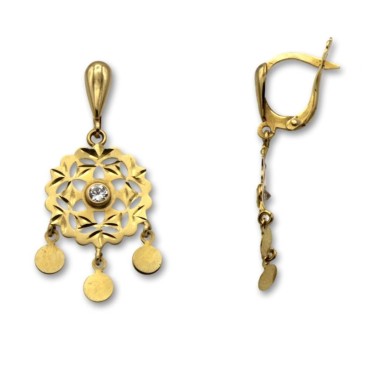 Pendiente de oro largo cordobes moderno