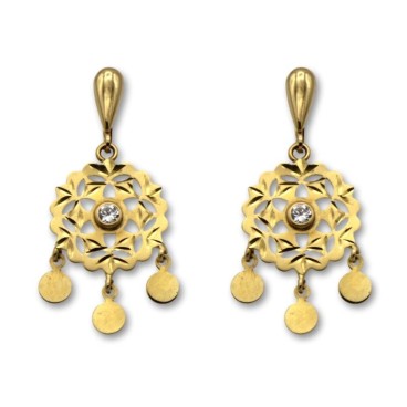 Pendiente oro largo cordobes moderno