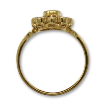 Juego de oro con circonitas y rubí