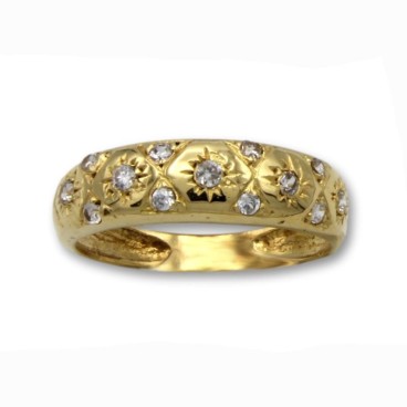 Juego de oro y circonitas engaste estrellas