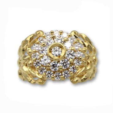 Juego de oro rosetones de circonitas