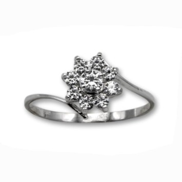 Sortija de oro con flor con garras