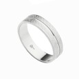 Alianza de plata plana diamantada línea Alianza de plata plana diamantada línea